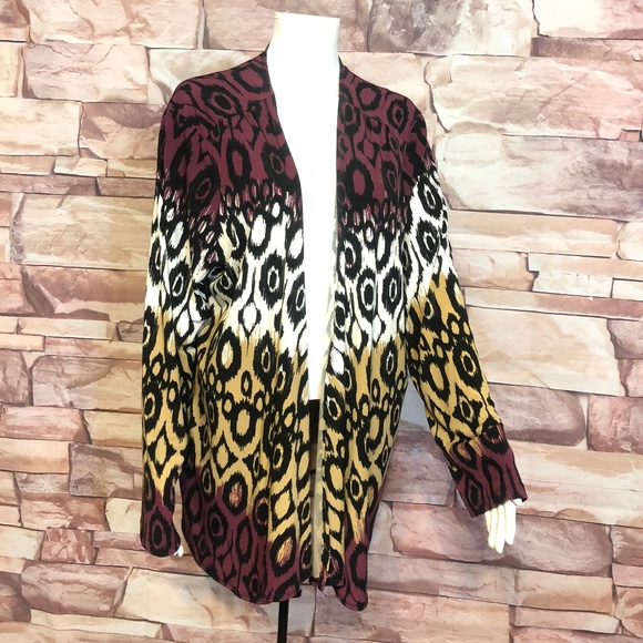 Chico's Tops - Chicos 3 ikat print stretch open cardigan XL